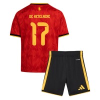 Stroje piłkarskie Belgia Charles De Ketelaere #17 Koszulka Podstawowej dla dzieci MŚ 2026 Krótki Rękaw (+ szorty)